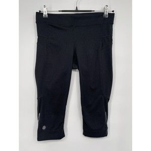Athleta Bare To Run Knicker Black Capri Women's Size S Reflective Leggings Black